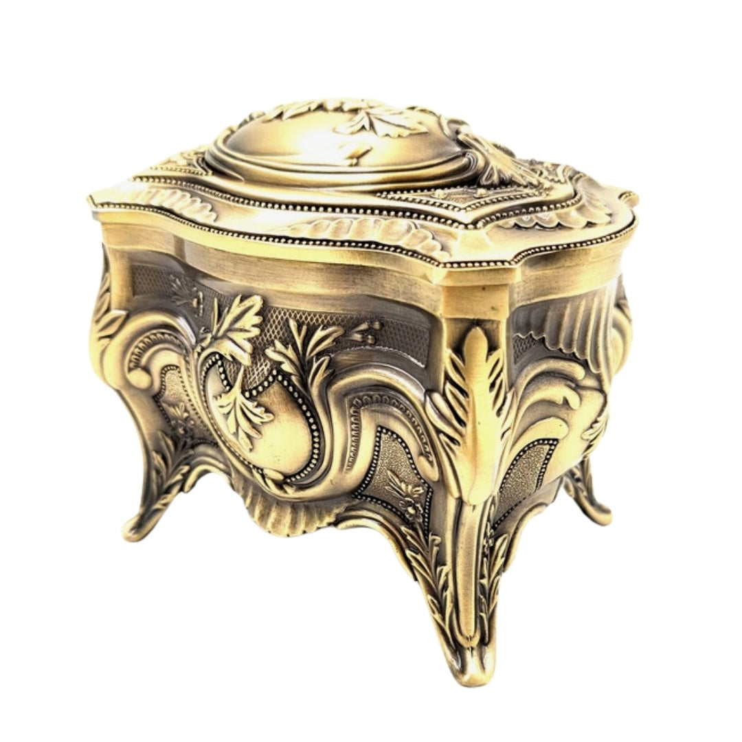 Gold Retro Metal Jewelry Box - 2139M