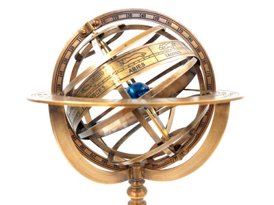39 cm Brass Armillary Sphere with Engraving Personalization Option