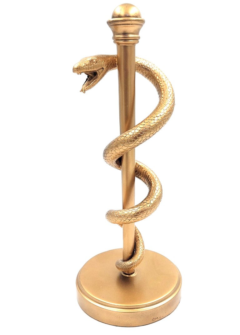 Golden Rod of Asclepius 30cm - Gift for a Doctor, Resin - MC-9634G