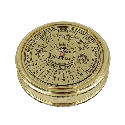 Brass Compass with 40-Year Calendar and Engraving Option