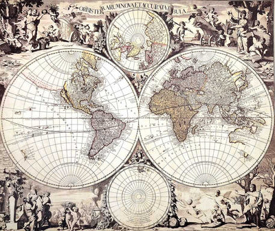Map of the World 1686 - G. Valck reprint - M1686 – Gift for a Historian