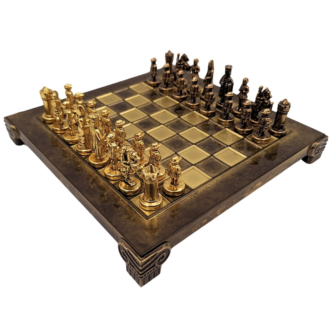 Exclusive Byzantine Metal Chess Set 20x20 cm - S1CBRO