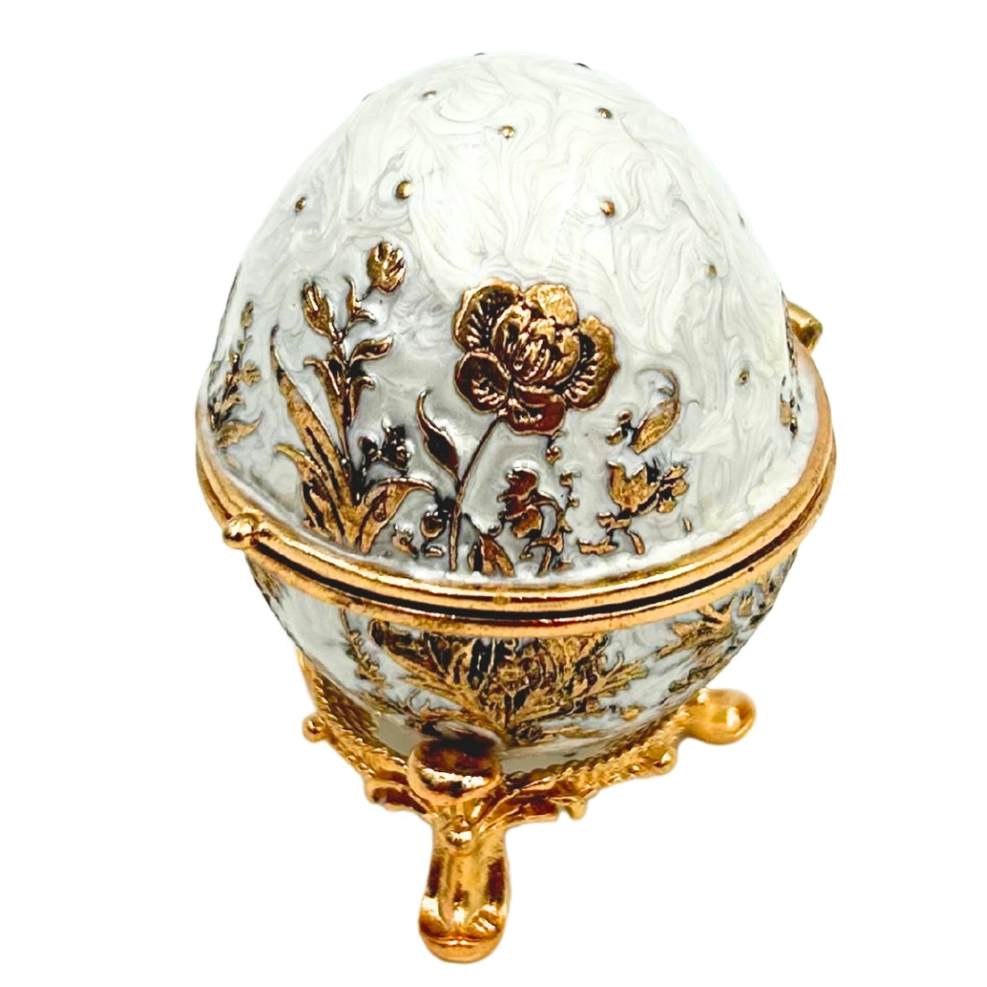 Exclusive Metal Fabergé Egg Trinket Box with Crystals - B0794-00