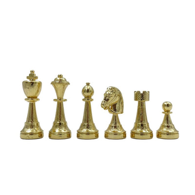 Large Exclusive Italfama Chess Set Made of Gold-Plated Metal 53x53 cm – N137