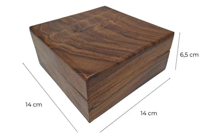 Elegant Wooden Box with a Navy Insert, 14x14x6.5 cm, Personalized with Engraving