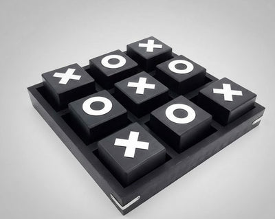 Large Wooden Tic-Tac-Toe 24x24cm - Elegant Strategy Game - G1079/B