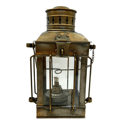 Retro Steel Oil Lamp LT608 in Aged Brass Color with Engraving Option