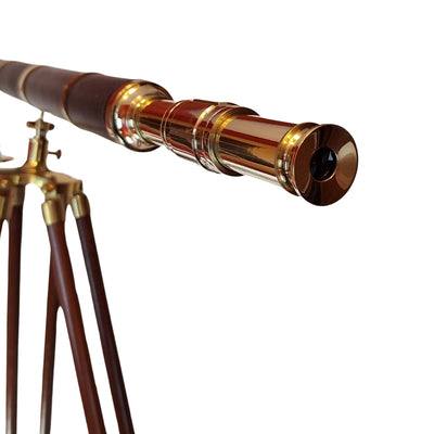 Large decorative telescope on wooden tripod – TWSS