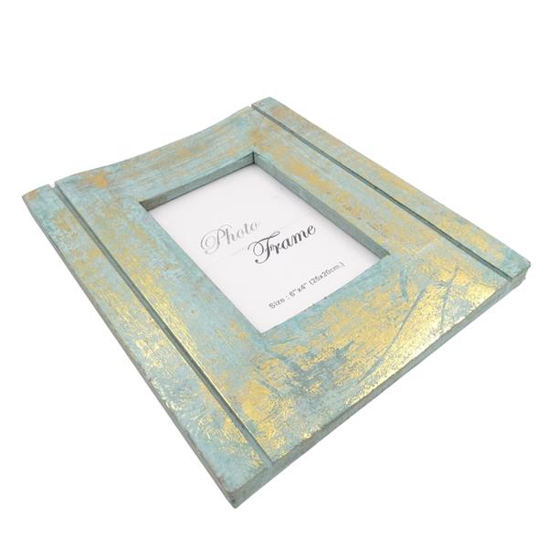 Wooden Photo Frame Gold-Mint - 30898 - photo size 15x10cm