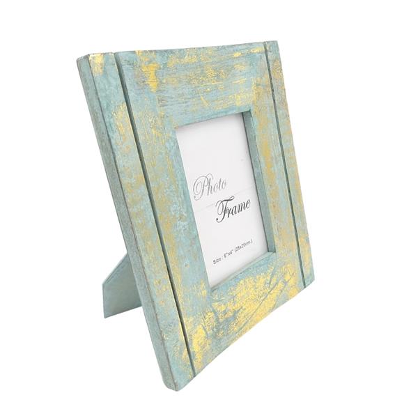 Wooden Photo Frame Gold-Mint - 30898 - photo size 15x10cm