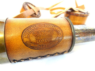 Retro Brass Leather Spyglass with Strap - Replica - NC1596