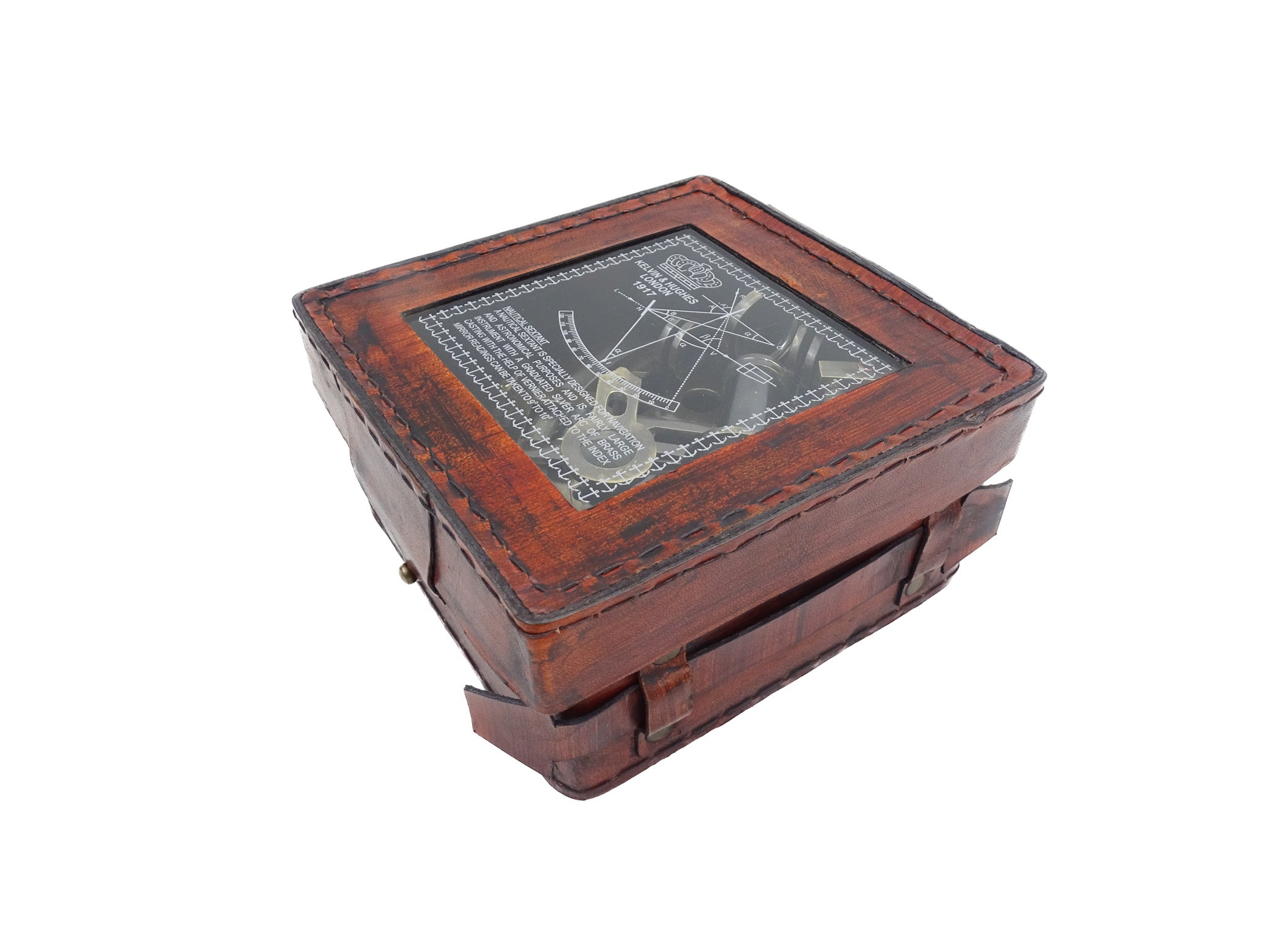 Brass Sextant in a Leather Box - NC1514B