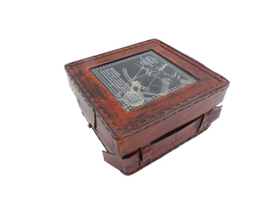 Brass Sextant in a Leather Box - NC1514B