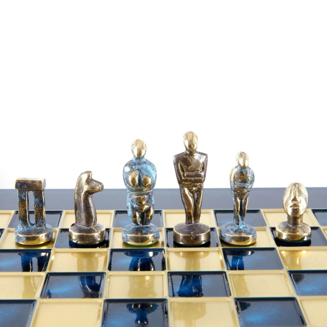 Luxury Cycladic Metal Chess Set 28x28cm - S22B