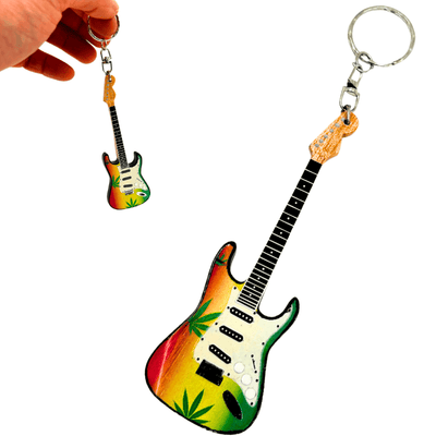 Guitar keyring in the style of Bob Marley, Reggae gadget - EGK-0641