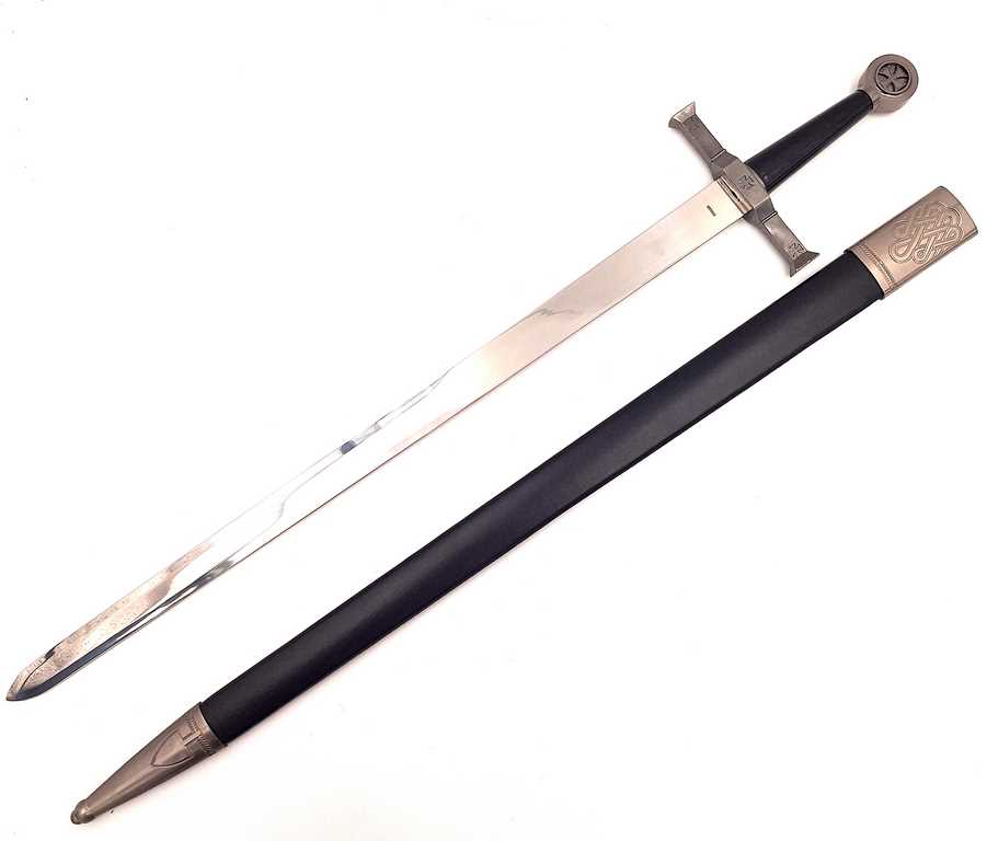 Steel Knight's Sword 84 cm in Scabbard - Replica - SW-114