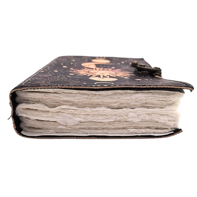 Decorative Leather Notebook Sun and Moon 200 Pages - AH07