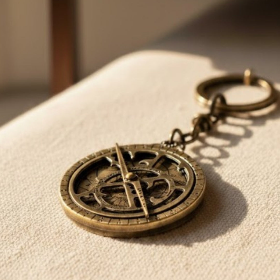 Premium brass astrolabe key ring - astronomy gift – H80
