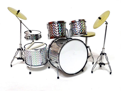 Mini drum kit silver chrome MDR-0039; scale 1:5