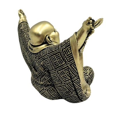 Buddha Figurine – Joyful Buddha – Gold Decoration - 4406FJH
