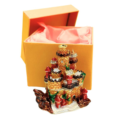 Small Jewelry Trinket Box Decorated with Crystals – Castle – HX580