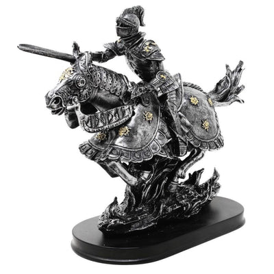 Knight on Horseback Figurine 31cm – hand-painted polyresin – MC-23152
