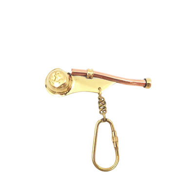 Brass Boatswain's Whistle Keychain - KRT28B