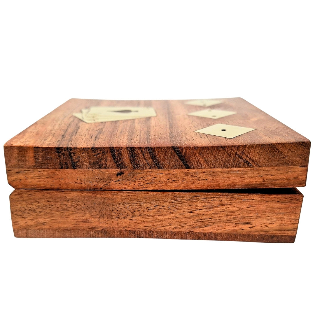 PRODUCT DEFECT: Elegant Game Set - Deck of Cards and Dice in a Wooden Box OUTLET- DNU-010AB