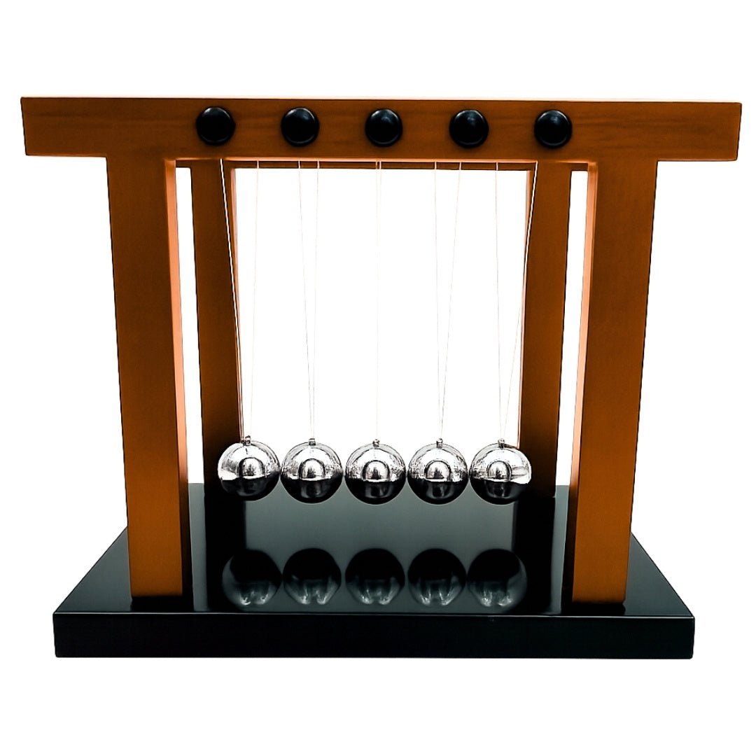 Elegant Large Premium Newton's Cradle on a Wooden Base - YG1300F