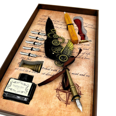 Premium Calligraphy Set Quill Pen - 6 Nibs Seal Pen Stand - EE16