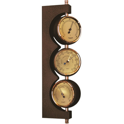 Exclusive Fischer Weather Station - Barometer Hygrometer Thermometer - Brass Mahogany – 7894-22