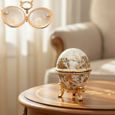 Exclusive Metal Fabergé Egg Trinket Box with Crystals - B0794-00