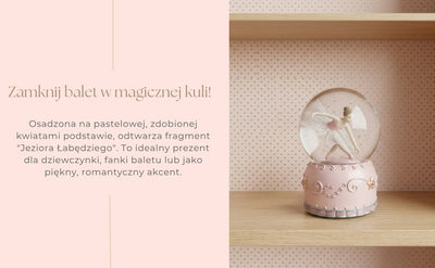 Music Box with Dancing Ballerina in a Glass Globe 12cm - MG-19016