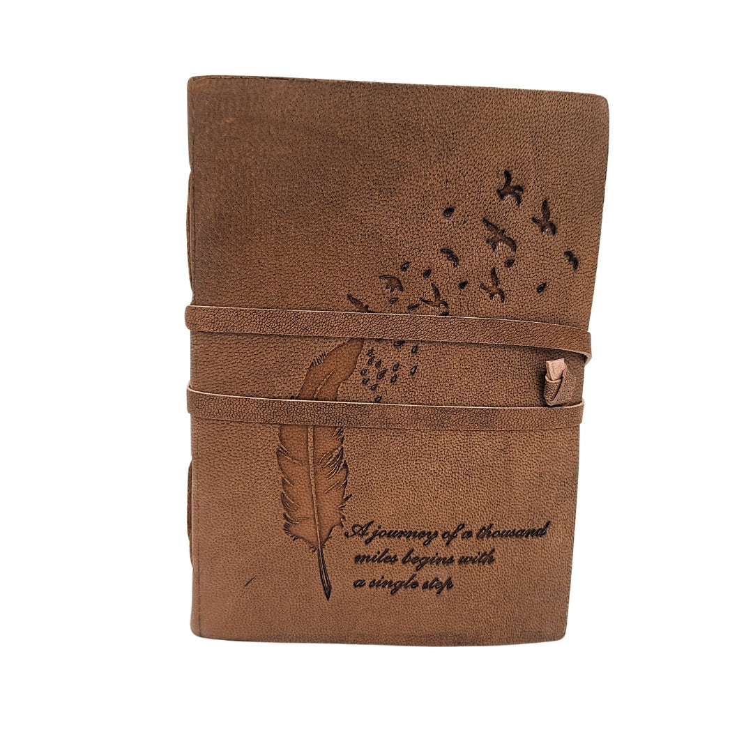 Retro Leather Notebook with Inscription 200 Pages - AH04