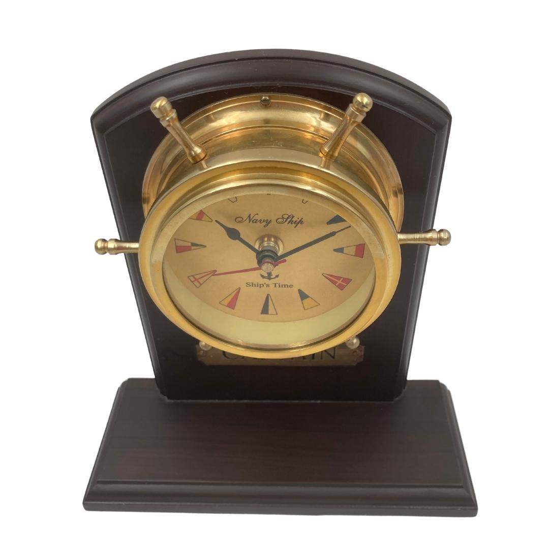 Brass Nautical Clock with Engraving