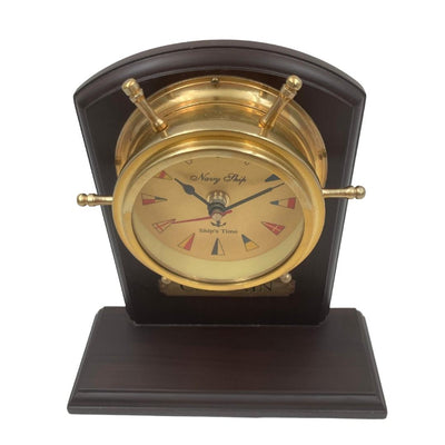 Brass Nautical Clock with Engraving