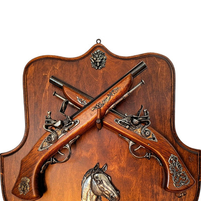 Replicas of 2 Flintlock Pistols on a Hanger – for Wall Mounting TR-236
