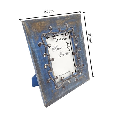 Wooden Photo Frame Blue - 28893 - photo size 18x13cm