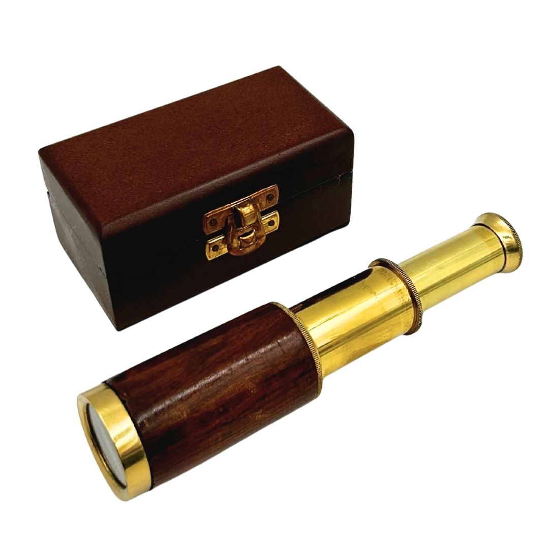 Brass Spyglass in a Wooden Box – HT06