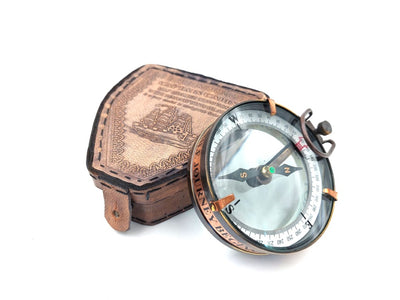 Magnetic Compass - Map Reader in Leather Case – Retro Gadget - NC2929