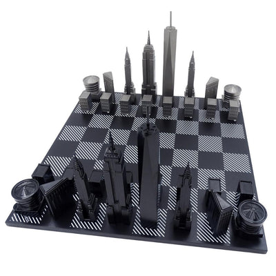 Designer Skyline New York Chess Set in Stainless Steel – NY