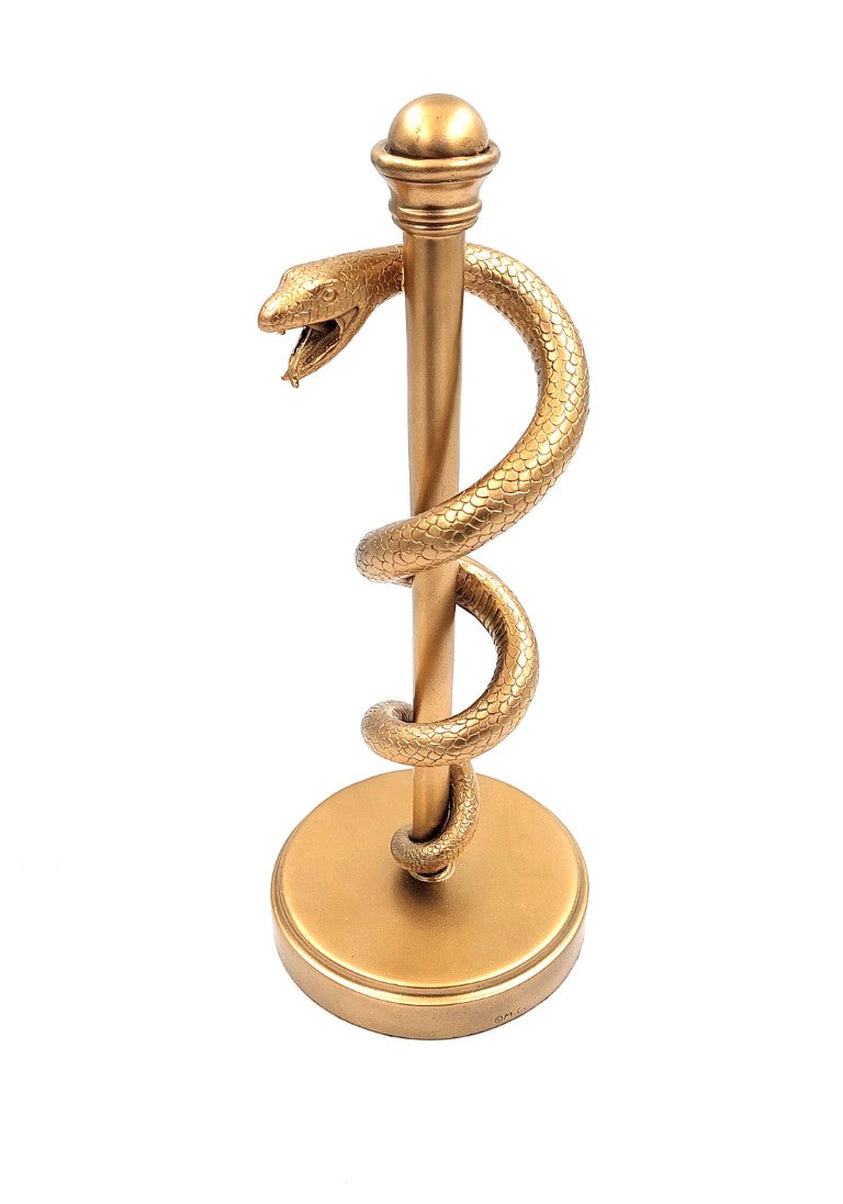 Golden Rod of Asclepius 30cm - Gift for a Doctor, Resin - MC-9634G