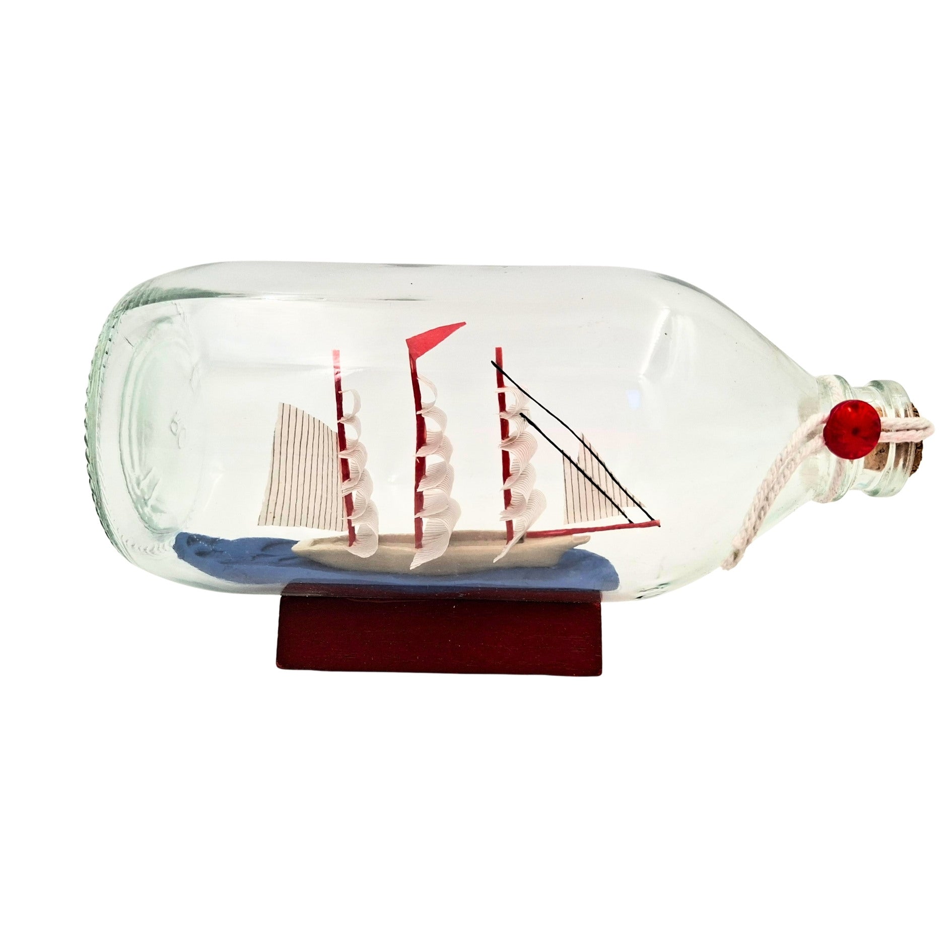 Rafandynka - Ship in a Bottle on a Wooden Base - MA2036