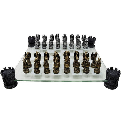 Fantasy Dragon Chess Set – glass chessboard 42x42 cm – MC-6069