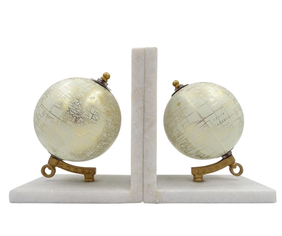 Marble Bookends Globes GLB-85 with Engraving