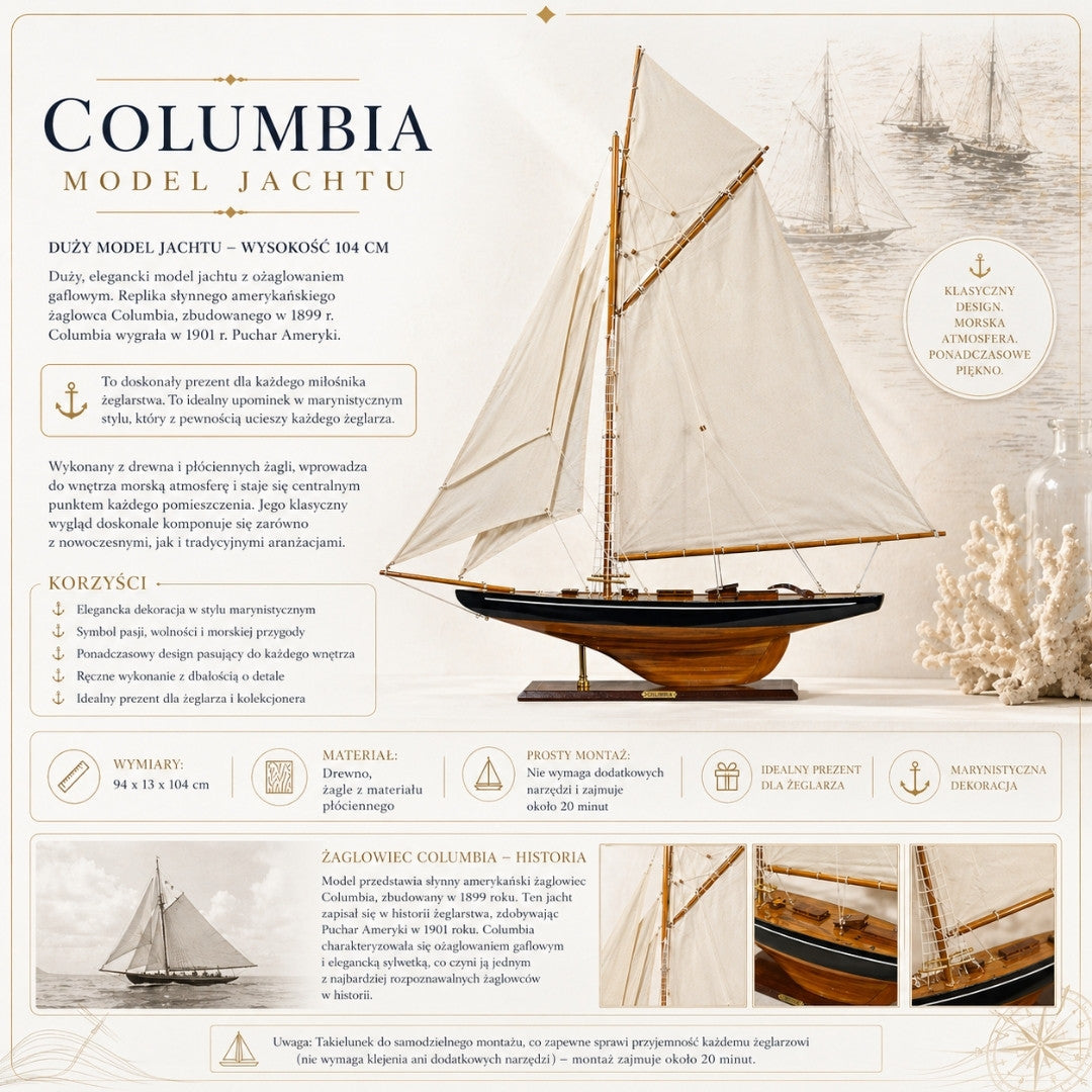 Large Columbia Yacht Model – Height 104cm – COL