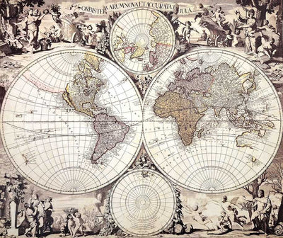 Map of the World 1686 - G. Valck reprint - M1686 – Gift for a Historian