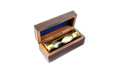 Sand hourglass in a wooden box, 3 minutes - ROUND STP99