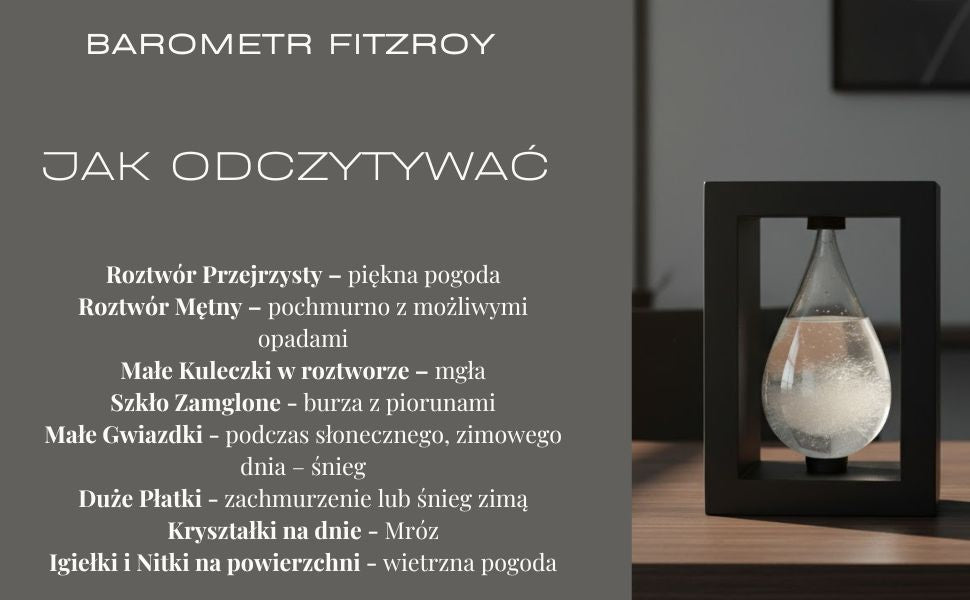 FitzRoy Storm Barometer in a Wooden Frame - Teardrop Storm Glass – BAW1