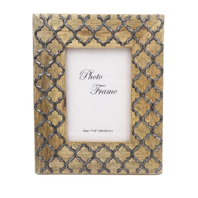Wooden Photo Frame - A-1155- Moroccan Clover - photo size 13 x 18cm